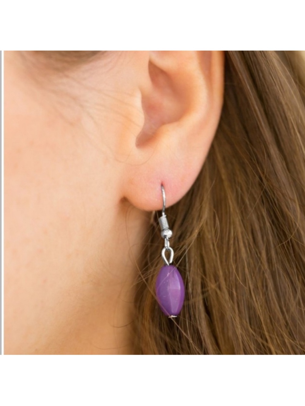 Paparazzi Delhi Diva Purple Gradient Beaded Statement Necklace & Earrings Set - Picture 3 of 4